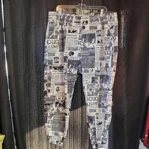 VIP, NEWSPAPER PRINT PANTS, SIZE 23/24